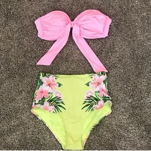 H&M Neon yellow bikini bottons